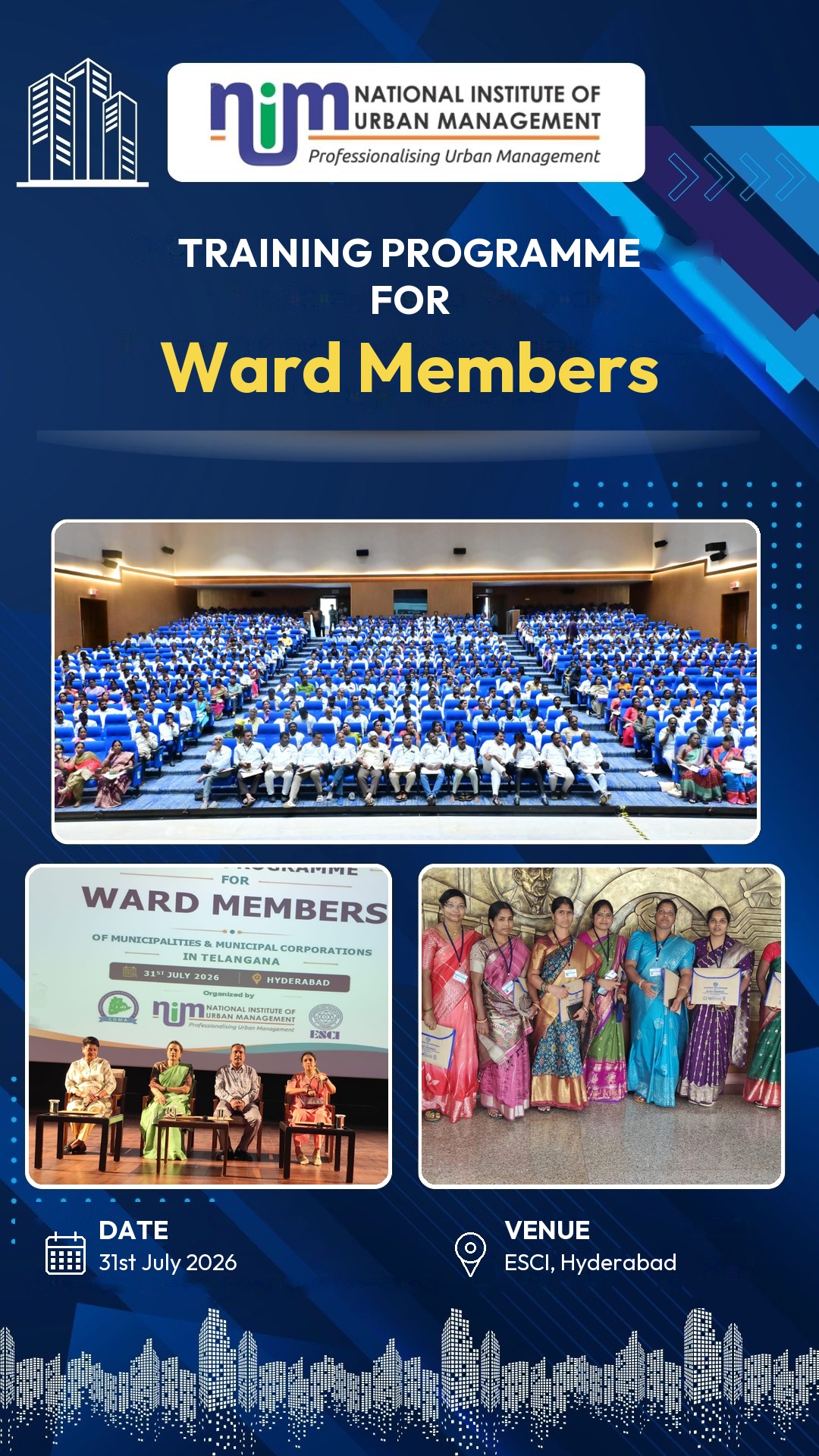 Training Programme for Ward Members of Municipalities & Municipal Corporations in Telangana — ESCI, Hyderabad