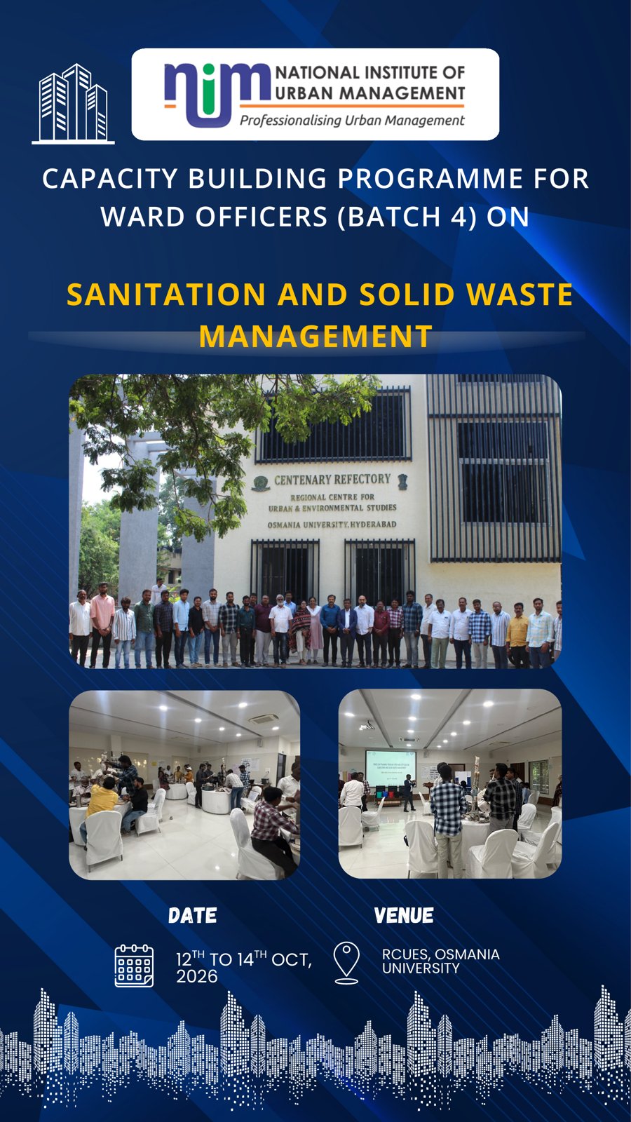 Capacity Building Programme for Ward Officers (Batch 4) on Sanitation and Solid Waste Management — RCUES, Osmania University